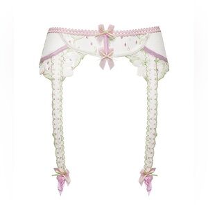 NWT For Love & Lemons Waterlilies Garter Belt XL - Honeymoon, Whimsy